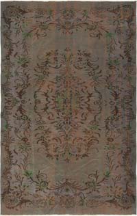 Over-dyed Vintage Hand-Knotted Turkish Rug - 6' 3" x 9' 9" (75" x 117")