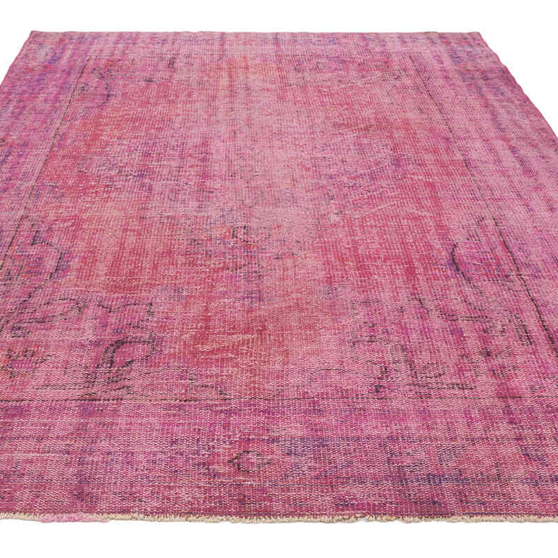 Over-dyed Vintage Hand-Knotted Turkish Rug - 6' 5" x 9' 8" (77" x 116") - K0081844