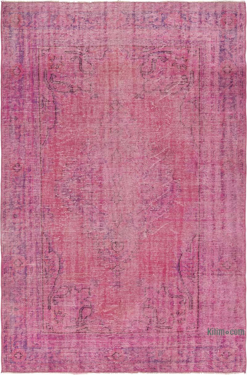 Over-dyed Vintage Hand-Knotted Turkish Rug - 6' 5" x 9' 8" (77" x 116") - K0081844
