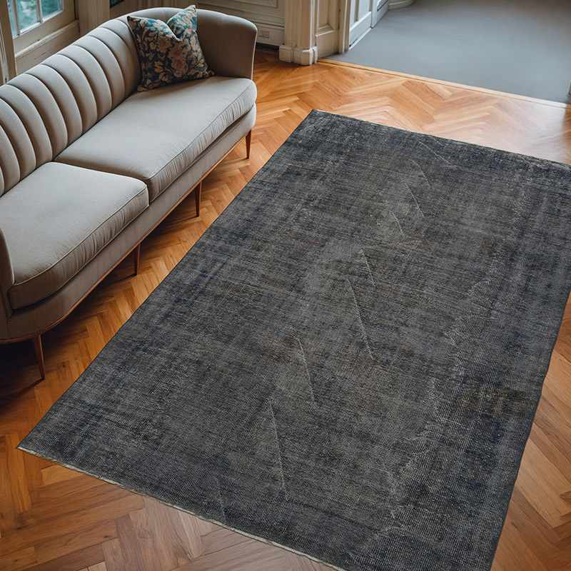 Over-dyed Vintage Hand-Knotted Turkish Rug - 6' 9" x 10' 2" (81" x 122") - K0081856
