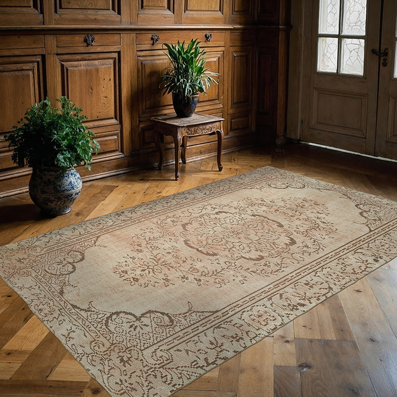 Alfombra Turca Vintage Sobre-teñida - 158 cm x 243 cm - K0081877