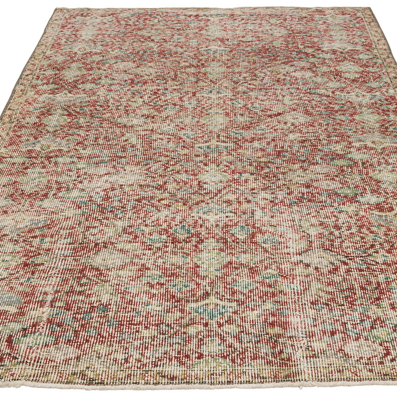 Alfombra Vintage Turca Anudada a Mano - 123 cm x 214 cm - K0081879