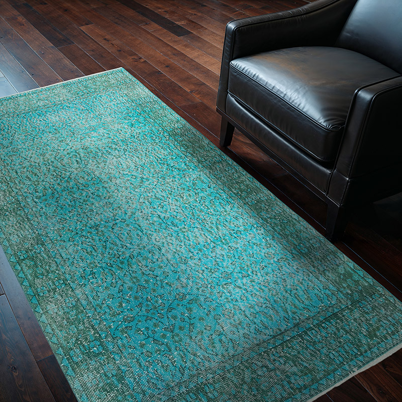 Over-dyed Vintage Hand-Knotted Turkish Rug - 3' 10" x 6' 7" (46" x 79") - K0081886