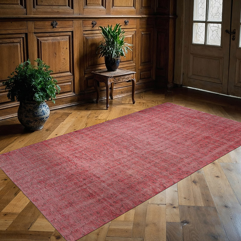 Over-dyed Vintage Hand-Knotted Turkish Rug - 140 cm x 248 cm - K0081891