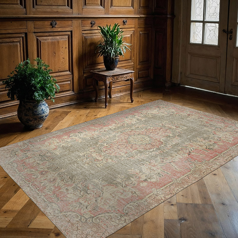 Vintage Turkish Hand-Knotted Rug - 5' 9" x 8' 8" (69" x 104") - K0081904
