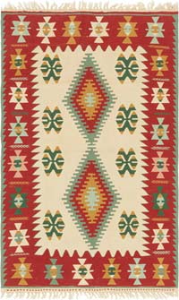 New Handwoven Turkish Kilim Rug - 3' 10" x 6' 3" (46" x 75")
