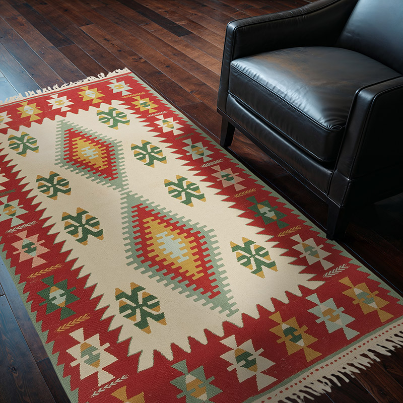 New Handwoven Turkish Kilim Rug - 3' 10" x 6' 3" (46" x 75") - K0081912
