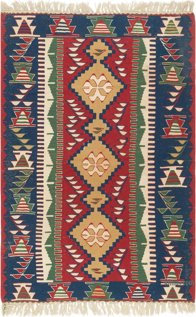 New Handwoven Turkish Kilim Rug - 3' 9" x 5' 7" (45" x 67") - K0081914
