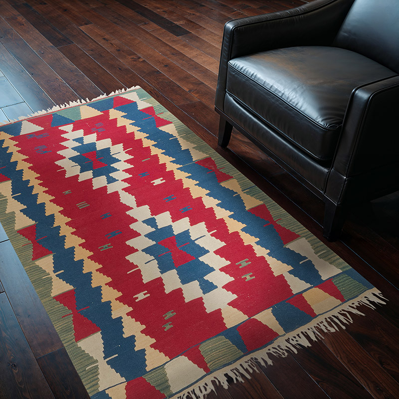New Handwoven Turkish Kilim Rug - 4'  x 5' 8" (48" x 68") - K0081916