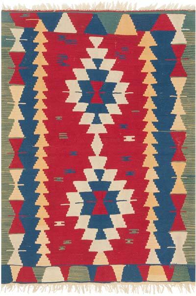 New Handwoven Turkish Kilim Rug - 4'  x 5' 8" (48" x 68")