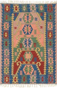 New Handwoven Turkish Kilim Rug - 3' 8" x 5' 3" (44" x 63")
