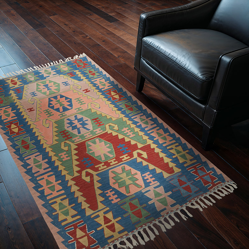 New Handwoven Turkish Kilim Rug - 3' 8" x 5' 3" (44" x 63") - K0081917