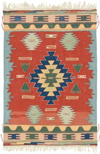 New Handwoven Turkish Kilim Rug - 3' 10" x 5' 9" (46" x 69")