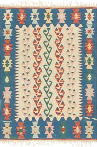 New Handwoven Turkish Kilim Rug - 3' 10" x 5' 5" (46" x 65")