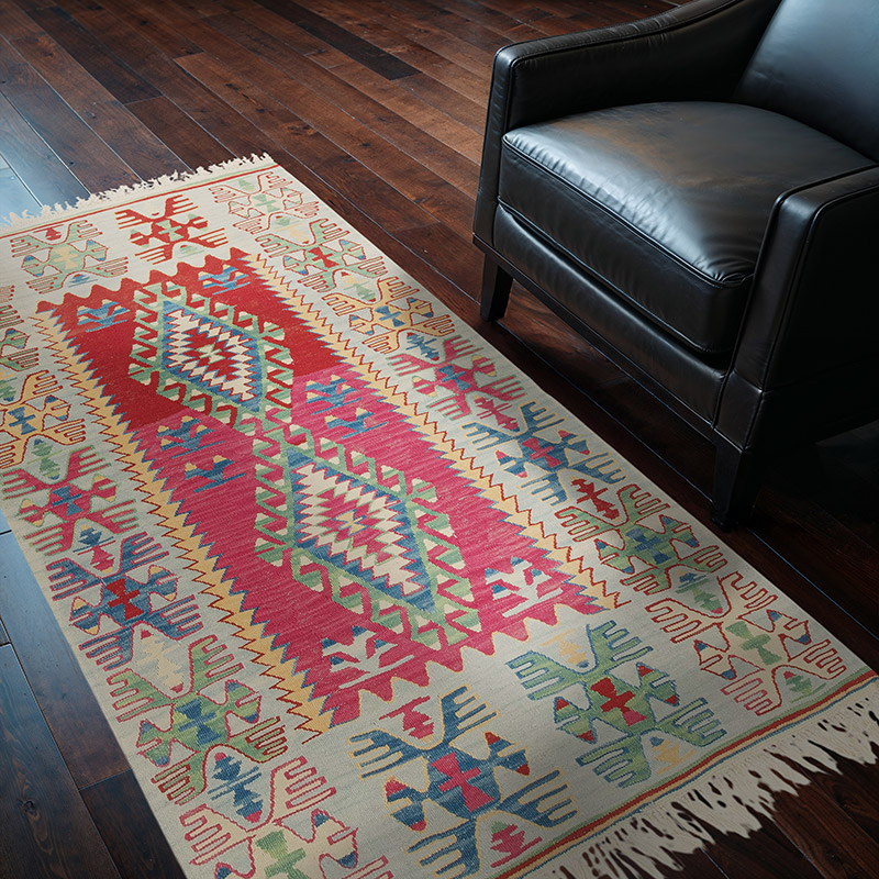 New Handwoven Turkish Kilim Rug - 3' 9" x 6' 3" (45" x 75") - K0081921