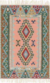 New Handwoven Turkish Kilim Rug - 3' 10" x 5' 9" (46" x 69")