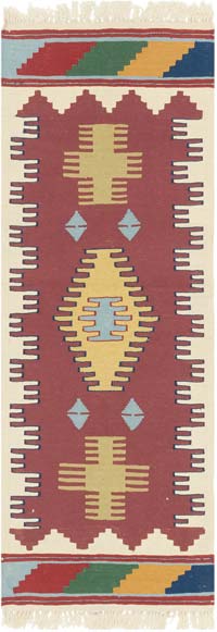 New Handwoven Turkish Kilim Rug - 2' 1" x 5' 8" (25" x 68")