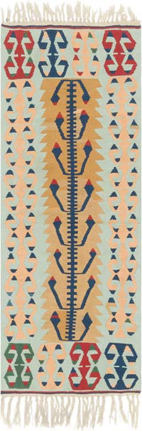 New Handwoven Turkish Kilim Rug - 2' 2" x 5' 9" (26" x 69")