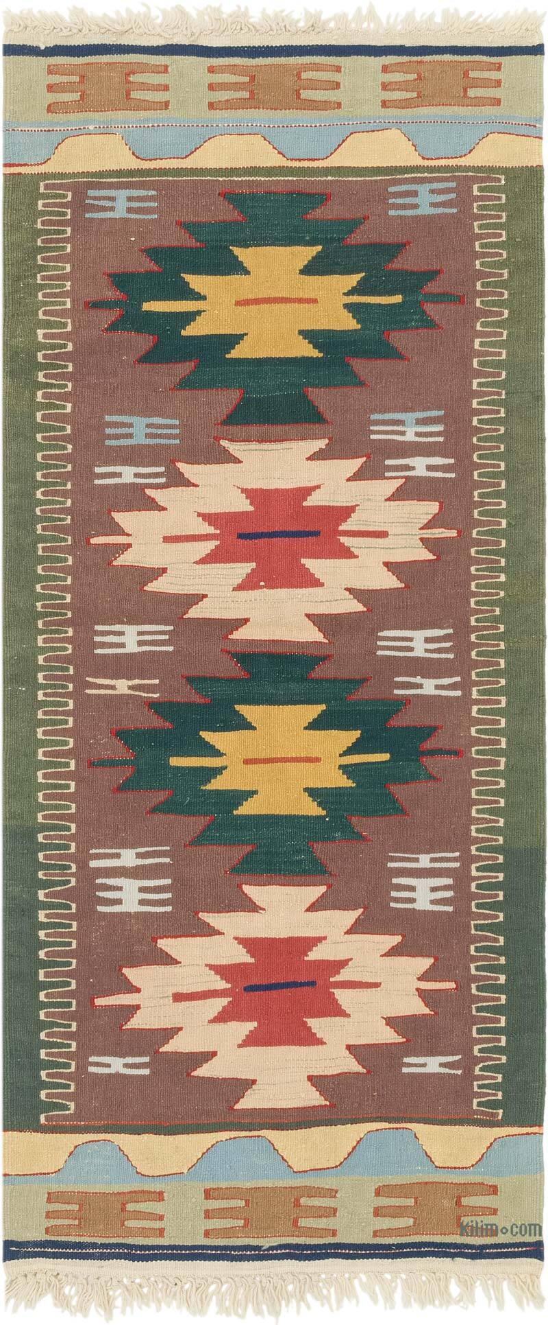 New Handwoven Turkish Kilim Rug - 2' 5" x 5' 7" (29" x 67") - K0081937