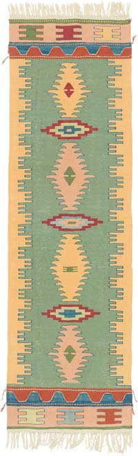 New Handwoven Turkish Kilim Rug - 2' 8" x 8' 8" (32" x 104")