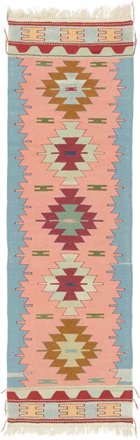 New Handwoven Turkish Kilim Rug - 2' 8" x 8' 7" (32" x 103")