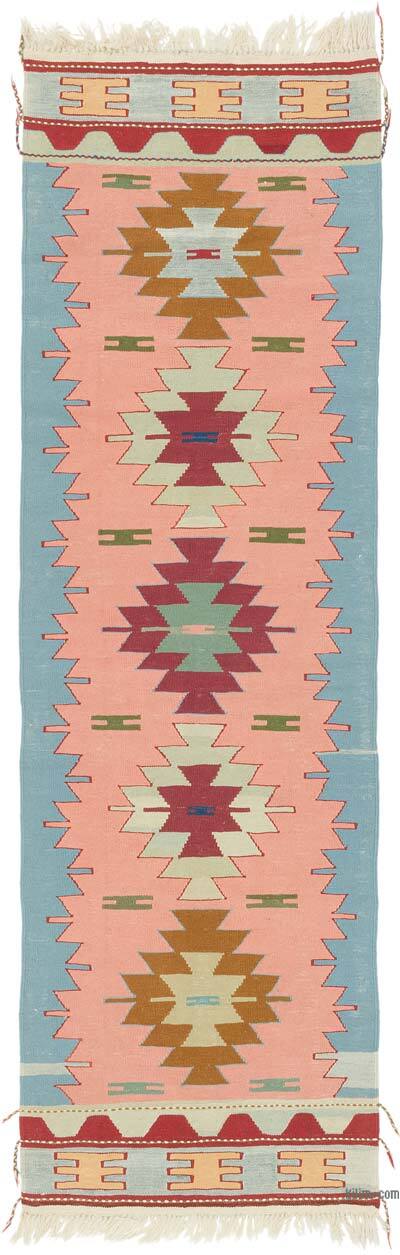 New Handwoven Turkish Kilim Rug - 2' 8" x 8' 7" (32" x 103")