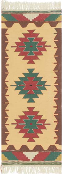 New Handwoven Turkish Kilim Rug - 2' 1" x 5' 7" (25" x 67")