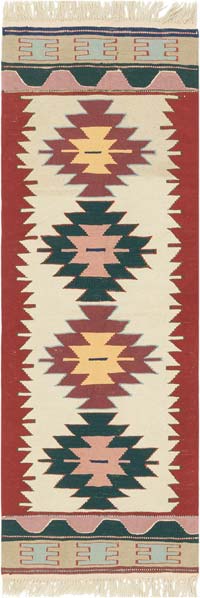 New Handwoven Turkish Kilim Rug - 2' 1" x 6'  (25" x 72")