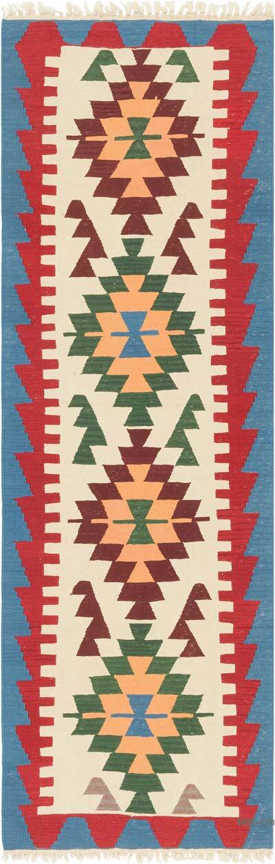 New Handwoven Turkish Kilim Rug - 2' 7" x 8' 2" (31" x 98")