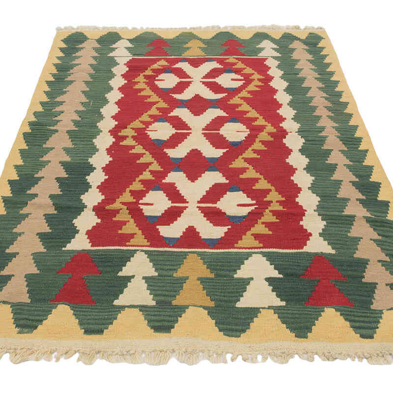 New Handwoven Turkish Kilim Rug - 4'  x 6' 2" (48" x 74") - K0081956