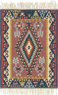 New Handwoven Turkish Kilim Rug - 4' 1" x 5' 8" (49" x 68")
