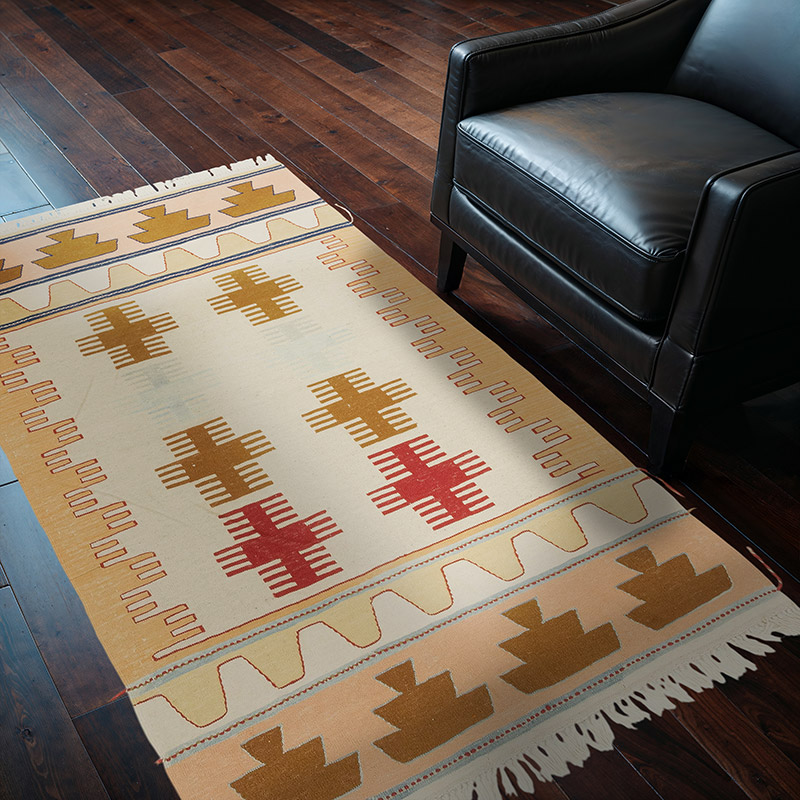 New Handwoven Turkish Kilim Rug - 3' 10" x 5' 10" (46" x 70") - K0081958
