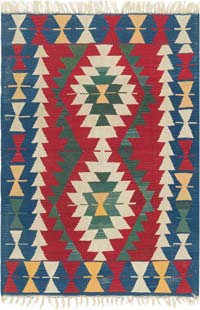 New Handwoven Turkish Kilim Rug - 3' 10" x 5' 7" (46" x 67")