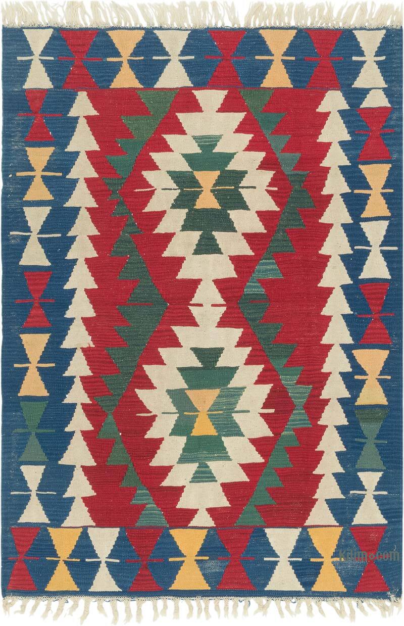 New Handwoven Turkish Kilim Rug - 3' 10" x 5' 7" (46" x 67") - K0081960