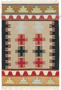 New Handwoven Turkish Kilim Rug - 3' 11" x 5' 7" (47" x 67")