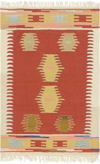 New Handwoven Turkish Kilim Rug - 4'  x 5' 11" (48" x 71")