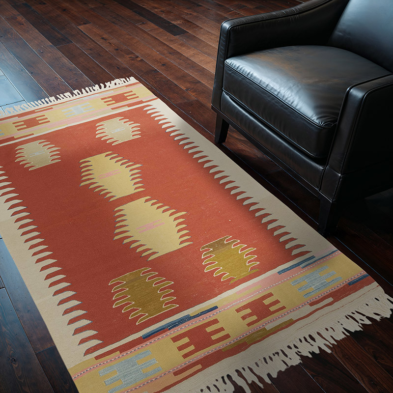 New Handwoven Turkish Kilim Rug - 4'  x 5' 11" (48" x 71") - K0081965
