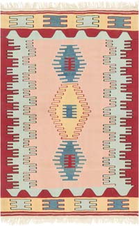 New Handwoven Turkish Kilim Rug - 3' 10" x 5' 9" (46" x 69")