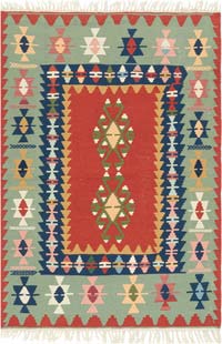 New Handwoven Turkish Kilim Rug - 3' 11" x 5' 7" (47" x 67")