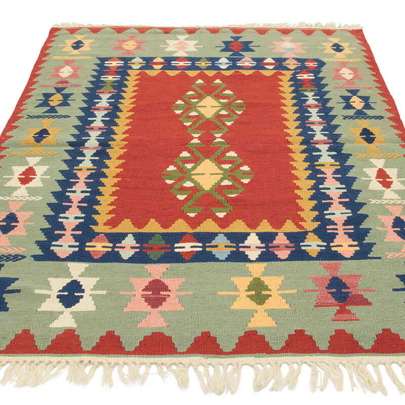 New Handwoven Turkish Kilim Rug - 3' 11" x 5' 7" (47" x 67") - K0081967