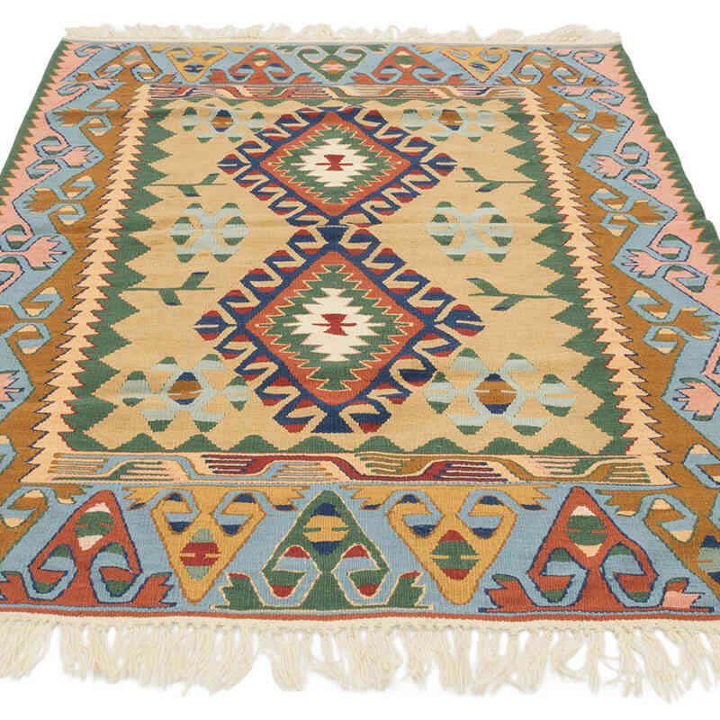 New Handwoven Turkish Kilim Rug - 4'  x 5' 9" (48" x 69") - K0081968