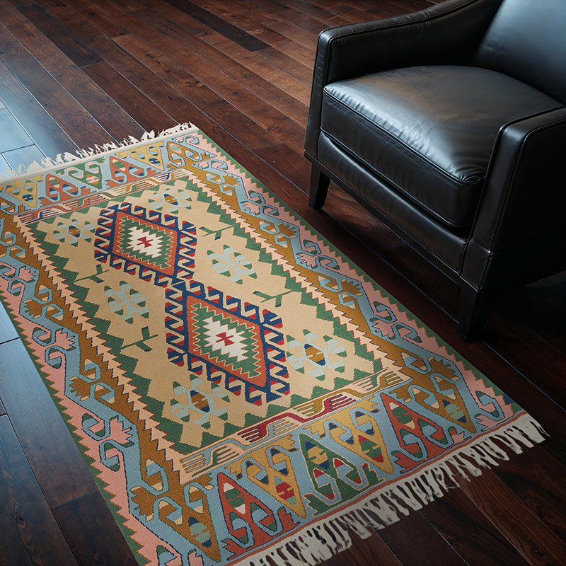 New Handwoven Turkish Kilim Rug - 4'  x 5' 9" (48" x 69") - K0081968
