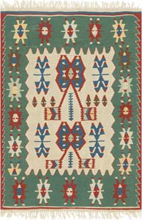 New Handwoven Turkish Kilim Rug - 3' 10" x 5' 7" (46" x 67")