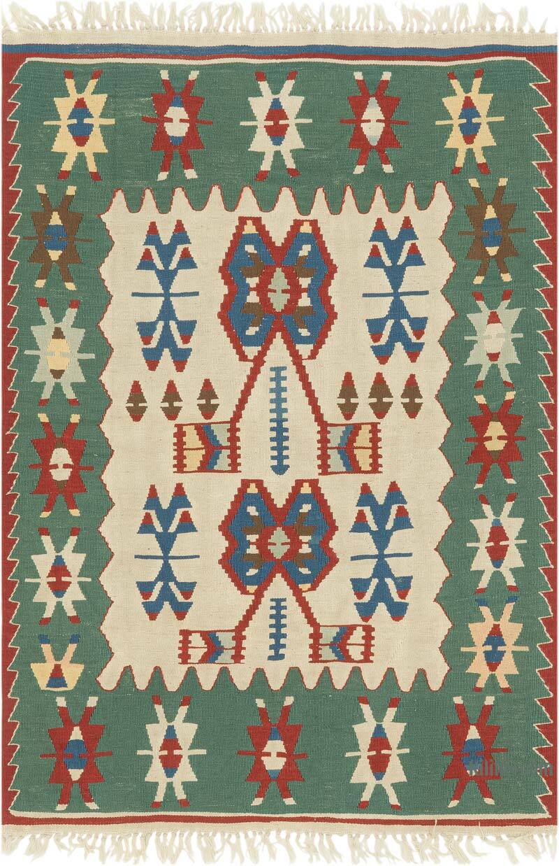 New Handwoven Turkish Kilim Rug - 3' 10" x 5' 7" (46" x 67") - K0081969