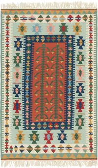 New Handwoven Turkish Kilim Rug - 3' 9" x 6'  (45" x 72")
