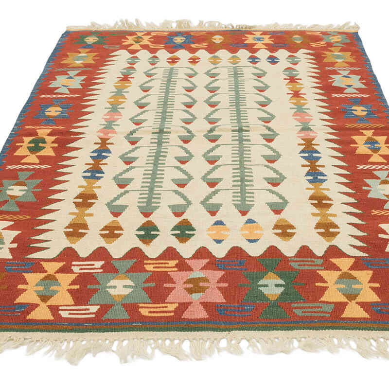 New Handwoven Turkish Kilim Rug - 4'  x 5' 10" (48" x 70") - K0081974