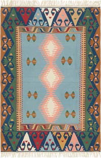 New Handwoven Turkish Kilim Rug - 4'  x 6'  (48" x 72")