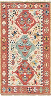 New Handwoven Turkish Kilim Rug - 3' 6" x 6' 6" (42" x 78")