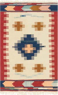 New Handwoven Turkish Kilim Rug - 3' 11" x 6'  (47" x 72")