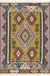New Handwoven Turkish Kilim Rug - 4' 7" x 6' 7" (55" x 79")